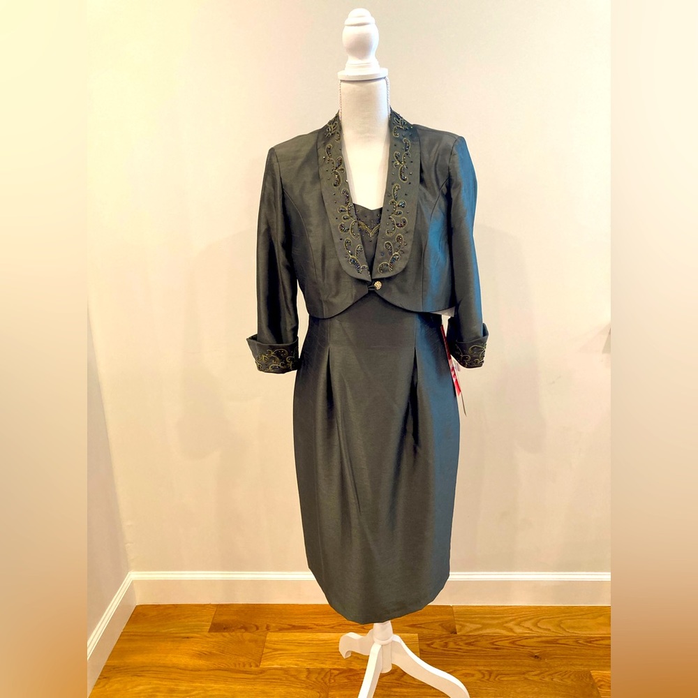 Olive colored two piece dress